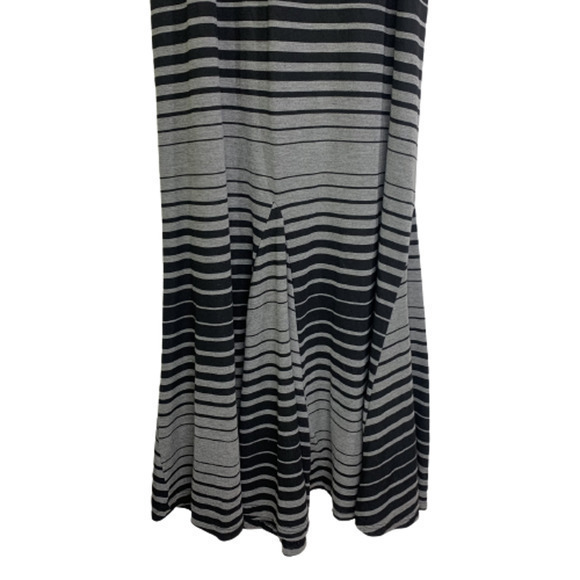 LIBERTY LOVE Black & Grey Stripe Open-Back‎ Maxi Dress - Picture 5 of 12
